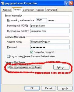 Cai dat Email trong outlook express