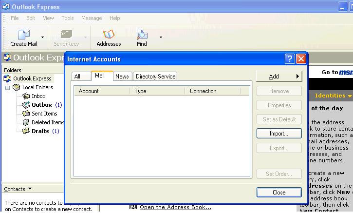 Tool → Accounts Tool → Accounts