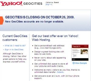GeoCities khep lai ky nguyen web ca nhan dau tien