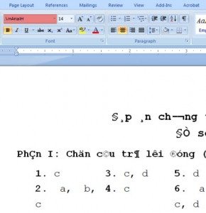 Xử lý tình huống văn bản hiển thị sai font chữ Xu ly tinh huong van ban hien thi sai font chu