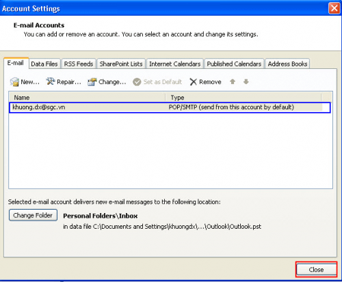 Hướng dẫn khai báo mail SGC Go trong Microsoft Outlook 2007 Huong dan khai bao mail SGC Go trong Microsoft Outlook 2007