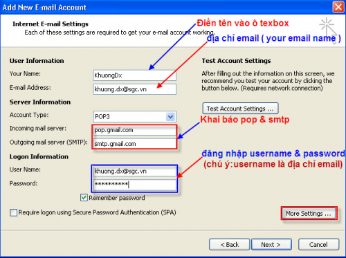 Hướng dẫn khai báo mail SGC Go trong Microsoft Outlook 2007 Huong dan khai bao mail SGC Go trong Microsoft Outlook 2007