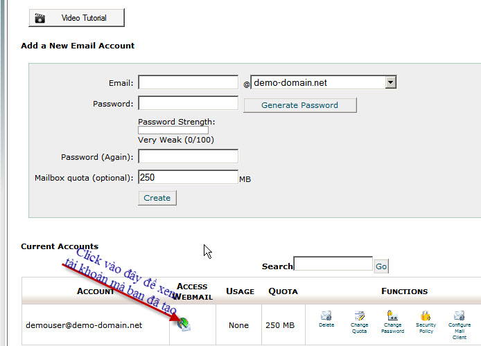 Hướng dẫn sử dụng Webmail trong Cpanel Huong dan su dung Webmail trong Cpanel