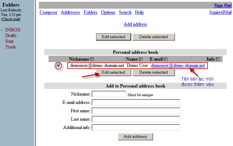 Hướng dẫn sử dụng email SquirrelMail Huong dan su dung email SquirrelMail