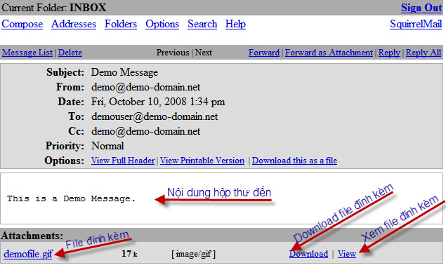 Hướng dẫn sử dụng email SquirrelMail Huong dan su dung email SquirrelMail