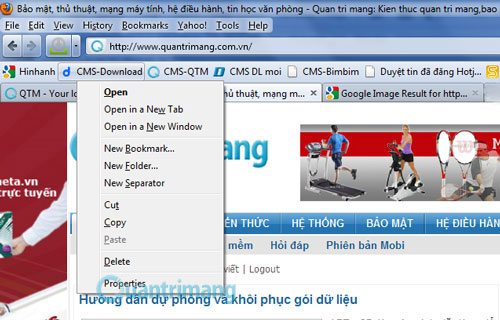 Khôi phục bookmarks khi vô tình xóa nhầm trong Google Chrome và Firefox Khoi phuc bookmarks khi vo tinh xoa nham trong Google Chrome va Firefox
